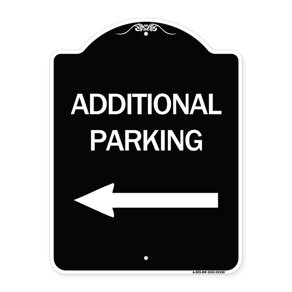 Signmission Additional Parking Left Arrow Heavy-Gauge Aluminum Architectural Sign, 24" x 18", BW-1824-24350 A-DES-BW-1824-24350 - main